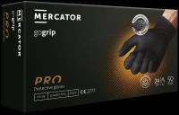 Перчатки особо прочные нитриловые размер L, Меркатор/Mercator GoGrip, защитные черные, 25 пар