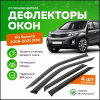 Дефлекторы боковых окон Kia Sorento XM (Киа Соренто) 2009-2021, ветровики на двери автомобиля, ТТ