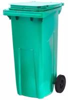 Контейнер-бак мусорный 120л на 2ух колесах с крышкой зеленый