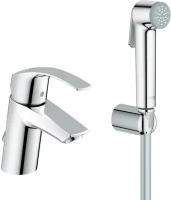 Смеситель для раковины GROHE Eurosmart с цепочкой и гигиеническим душем, хром (23124002)