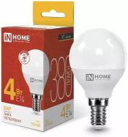 INhome Лампа светодиодная IN HOME LED-ШАР-VC, 4 Вт, 230 В, Е14, 3000 К, 380 Лм