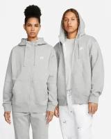 Толстовка NIKE Sportswear Club Fleece Men's Full-Zip Hoodie, размер 2XL, серый