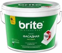 Краска фасадная матовая BRITE PROFESSIONAL белая база А ведро 2,7 л