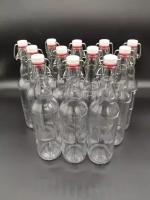 Бутылка стеклянная с бугельной пробкой прозрачная 0,5 л ( 12 штук)
