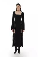 Платье Sorelle, прилегающее, миди, подкладка, размер S, черный