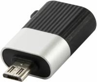 Адаптер переходник USB - MicroUSB до 3А/ПереходникАдаптер питания юсб - микро юсб/ Кабель для зарядки черно-серебристый