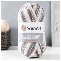 YarnArt Пряжа "Sweet Baby" 100% акрил 300м/100г (906 бел-сер-шоколад)