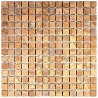 Мозаика из натурального мрамора Natural Mosaic M097-20T коричневый оранжевый квадрат матовый