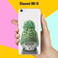 Силиконовый чехол на Xiaomi Mi 5 Серый кот / для Сяоми Ми 5