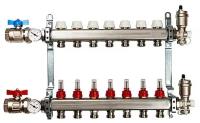 Коллекторная группа VIEIR 1"x 7 выходов с расходомерами, с кранами