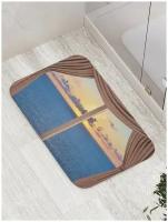 Коврик JoyArty противоскользящий "Море за занавесом" для ванной, сауны, бассейна, 77х52 см