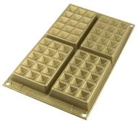 Форма для приготовления вафель Waffel Classic 18 х 30 см силиконовая золотая