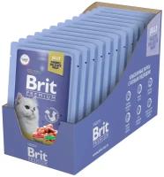 Влажный корм для взрослых кошек Brit Premium, форель в желе, 14 шт. х 85 г