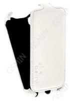 Кожаный чехол для LG L40 D170 Aksberry Protective Flip Case (Белый)