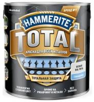 Краска по металлу Hammerite Total, водная основа, глянцевая, белая RAL 9016 2.2л