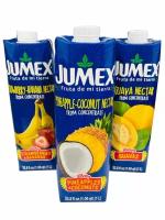 Нектар Jumex Nectar de Coco-Pina, Guava, Strawberry-Banana, 1л. - 3шт. Мексика. (Пина-Колада, Гуава, Клубника-Банан)