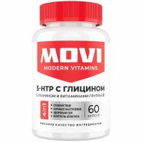 MOVI 5-HTP с глицином, L-теанином и витаминами группы В, для нервной системы, внимания, выносливости, 60 капсул