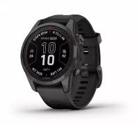 Смарт-часы GARMIN 7S PRO Sapphire Solar титановый угольно-серый DLC с силиконовым ремешком (010-02776-11)