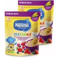 Каша Nestlé молочная Шагайка мультизлаковая с кусочками земляники садовой, черникой и малиной, с 12 месяцев, 190 г