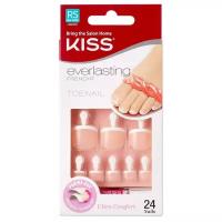 KISS накладные ногти Everlasting French Short Length Toenails для педикюра