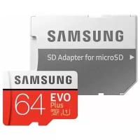 Карта памяти 64GB Samsung MB-MC64HA microSDXC EVO Plus 100MB/s + SD adapter