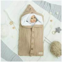 Конверт-одеяло Amarobaby Pure Love Snap, 75 см, бежевый