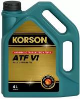 ATF VI FULL SYNTHETIC 4л (авт. транс. синт. масло) KORSON KS00122