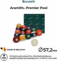 Бильярдные шары 57,2 мм Арамит Премьер для игры в пул / Aramith Premier Pool 57,2 мм белый биток 16 шт