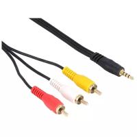 Кабель 3RCA-AUX (тюльпаны на 3.5 Jack) 1,5м