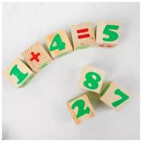 Деревянные кубики «Цифры» 12 элементов: 4 х 4 см, Томик