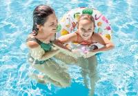 Круг надувной детский для плавания " Яркие круги фрукты и фламинго " 61см, 6-10 лет, в ассортименте Intex 59241NP