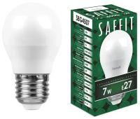 Светодиодная LED лампа шар SAFFIT G45 E27(е27) 7W(Вт) матовая 4000K 560lm 85x45 220V SBG4507 55037