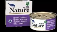 Prime Nature влажный корм для кошек, тунец с ширасу в бульоне (24шт в уп) 85 гр