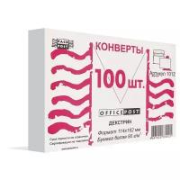 Конверты Белый С6, декстрин, OfficePost, 114х162, 100шт/уп 1012