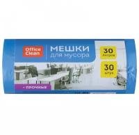 Пакеты для мусора 30л, OfficeClean (50x60см, 10мкм, прочные, синие) ПНД, 30шт. в рулоне (228593)