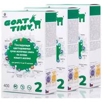 Последующая адаптированная сухая молочная смесь GOATTINY ® 2 на основе цельного козьего молока для детей от 6 до 12 месяцев 400 г,3 шт