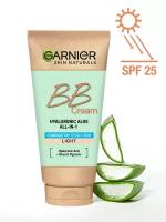 Garnier, BB Крем Гиалуроновый Алоэ-уход 5-в-1, для смешанной и жирной кожи, с гиалуроновой кислотой, алоэ вера и минеральными пигментами, матирующий, SPF 25, 50 мл