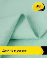 Ткань для шитья и рукоделия Джинс "Мустанг" 3 м * 147 см, мятный 048