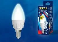 Светодиодная лампа свеча Белый дневной 7W UL-00004294 LED-C37 7W/4000K/E14/FR/DIM PLP01WH Диммируемая Яркая