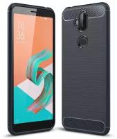 Чехол Carbon Fiber для Asus Zenfone 5 Lite ZC600KL​ (темно-синий)