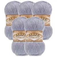 Пряжа для вязания ALIZE 'Angora Gold' 100гр. 550м (80%акр, 20%шерсть) ТУ (221 светлый джинс меланж), 5 мотков