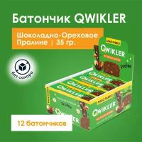 Батончик в шоколаде Snaq Fabriq Qwikler без сахара "Шоколадно-ореховое пралине", 12шт х 35г