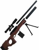 Детская пневматическая снайперская винтовка AWM L92 с глушителем и лазерным прицелом ( 92 см) + 2500 шариков в подарок