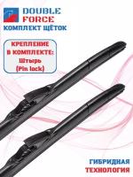 Щетки стеклоочистителя Double Force для Mercedes-Benz C-Класс II (W203) 2004 - 2008 (комплект 550/550 мм.Pin Lock)