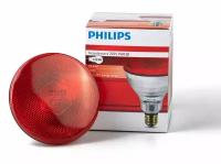 Инфракрасная лампа Philips IR175R PAR38, E27, 175W, 230V d121x136 RED красная, для обогрева курятника, цыплят, животных, продуктов питания