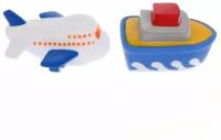Игрушка для ванной Жирафики Самолет и пароход (681265), белый/синий