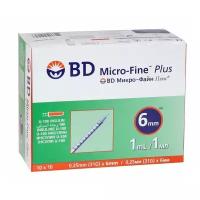 Шприц BD Micro-Fine Plus (3-комп.) 1 мл U100 игла 31G (0,25х6 мм) - 100 шт/уп