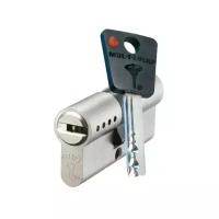 Цилиндровый механизм MUL-T-LOCK 7Х7 L80 Ш 40-40 ключ-ключ никель с шестеренкой