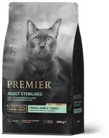 Premier Cat Lamb&Turkey STERILISED (Свежее мясо ягненка с индейкой для кошек) 400 г