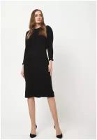 Трикотажное платье-футляр женское Винченса МадаМ Т приталенное Черного цвета 48 размера